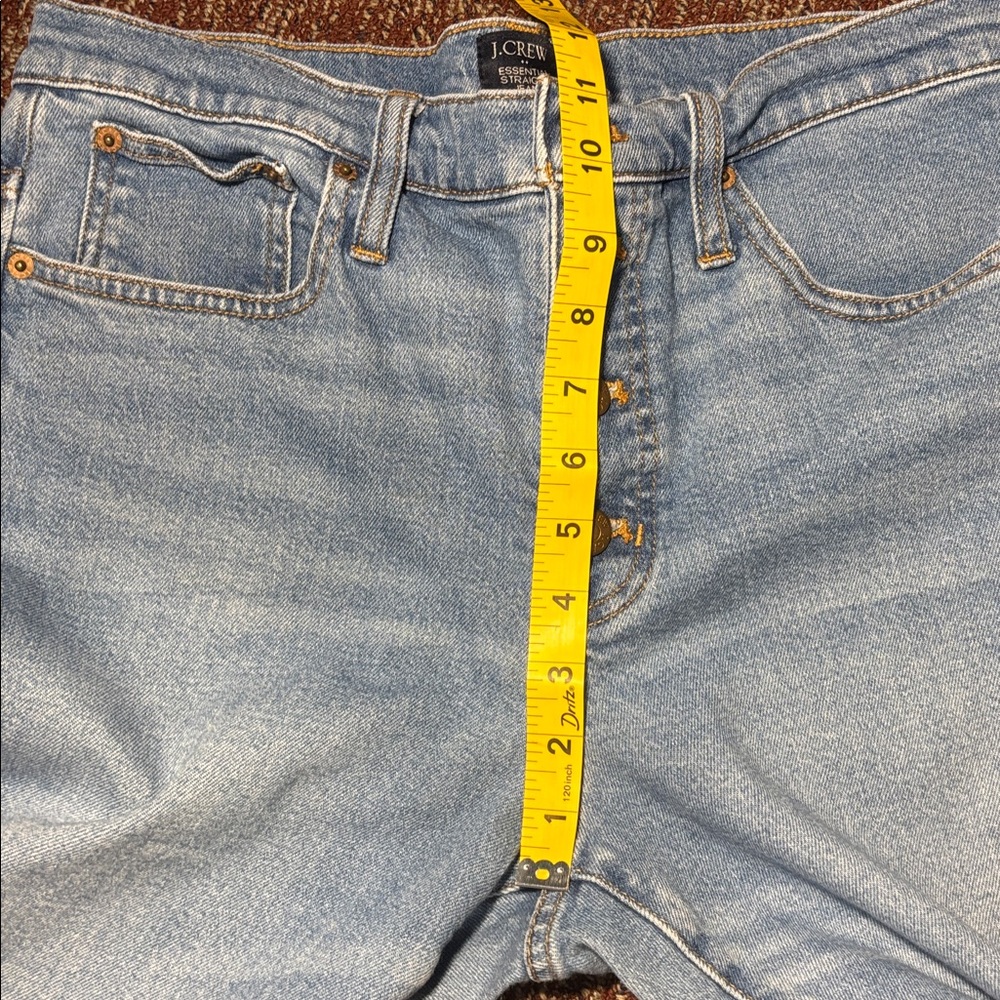 J crew button fly medium/ light wash straight cropped leg denim women’s 30 - Picture 16 of 16